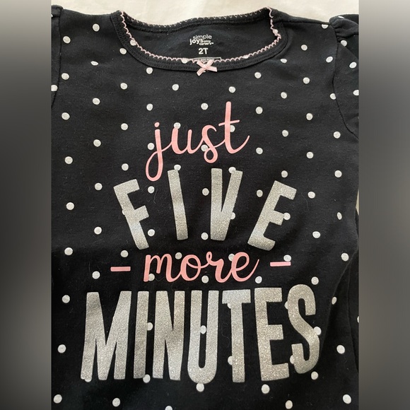 CARTERS 💤 JUST FIVE MORE MINUTES - pajama set in size 2T! SIMPLY JOY x Carters - Picture 2 of 10
